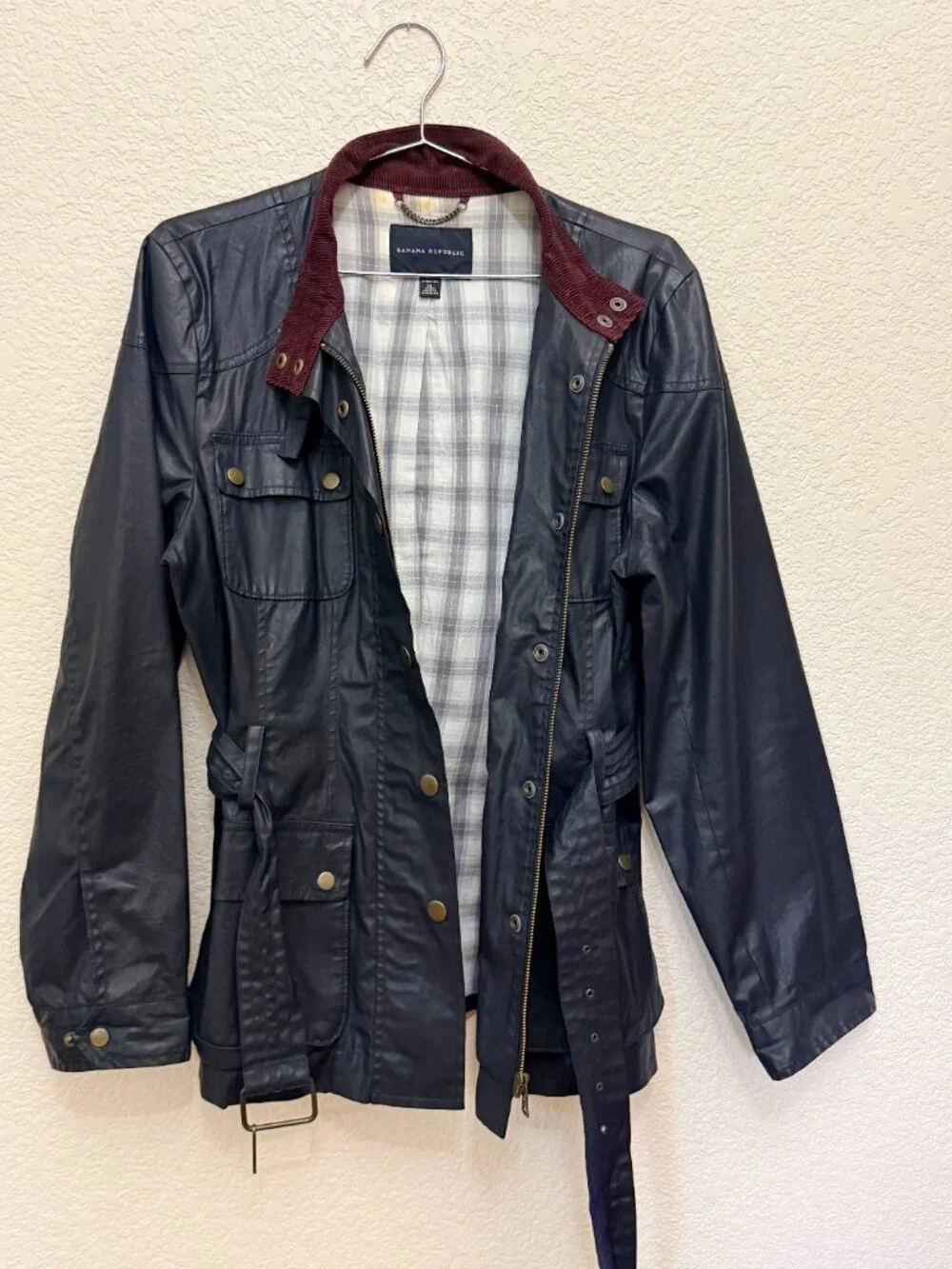 Banana Republic Women's Navy and Blue trench coat / jacket